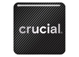 Crucial New Logo  1"x1" Chrome Effect Domed Case Badge / Sticker Logo