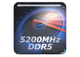 DDR5 5200MHz RAM 1"x1" Chrome Effect Domed Case Badge / Sticker Logo