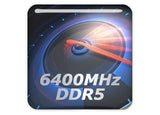 DDR5 6400MHz RAM 1"x1" Chrome Effect Domed Case Badge / Sticker Logo