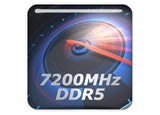 DDR5 7200MHz RAM 1"x1" Chrome Effect Domed Case Badge / Sticker Logo
