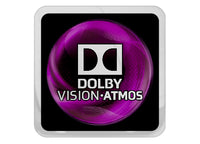 Dolby Vision Atmos 0.75"x0.75" Chrome Effect Flat Sticker