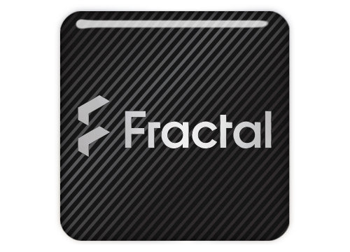 Fractal Design New 1"x1" Chrome Effect Domed Case Badge / Sticker Logo