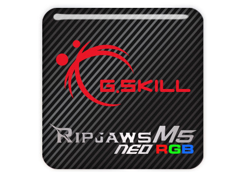 G.Skill Ripjaws M5 NEO RGB DDR5 RAM 1"x1" Chrome Effect Domed Case Badge / Sticker Logo