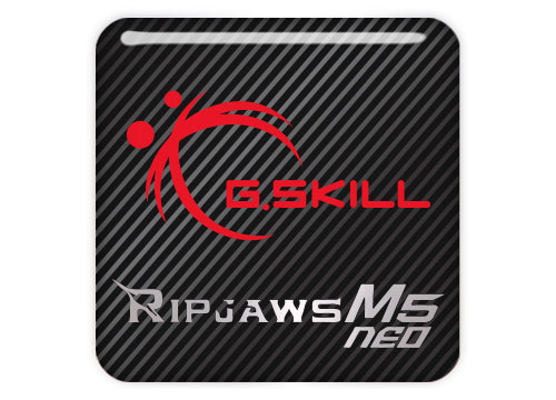 G.Skill Ripjaws M5 NEO DDR5 RAM 1"x1" Chrome Effect Domed Case Badge / Sticker Logo