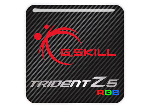 G.Skill Trident Z5 RGB DDR5 RAM 1"x1" Chrome Effect Domed Case Badge / Sticker Logo