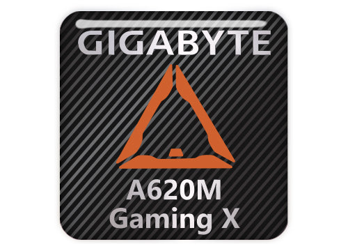 Gigabyte A620M Gaming X Motherboard 1"x1" Chrome Effect Domed Case Badge / Sticker Logo