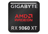 Gigabyte AMD Radeon RX 9060 XT 1"x1" Chrome Effect Domed Case Badge / Sticker Logo