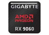 Gigabyte AMD Radeon RX 9060 1"x1" Chrome Effect Domed Case Badge / Sticker Logo