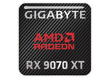 Gigabyte AMD Radeon RX 9070 XT 1"x1" Chrome Effect Domed Case Badge / Sticker Logo