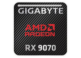 Gigabyte AMD Radeon RX 9070 1"x1" Chrome Effect Domed Case Badge / Sticker Logo