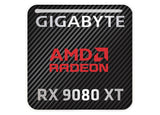 Gigabyte AMD Radeon RX 9080 XT 1"x1" Chrome Effect Domed Case Badge / Sticker Logo