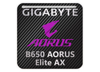 Gigabyte B650 AORUS Elite AX Motherboard 1"x1" Chrome Effect Domed Case Badge / Sticker Logo