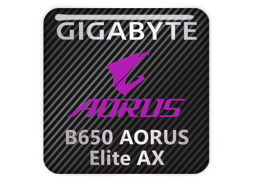 Gigabyte B650 AORUS Elite AX Motherboard 1"x1" Chrome Effect Domed Case Badge / Sticker Logo
