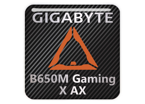 Gigabyte B650M Gaming X AX Motherboard 1"x1" Chrome Effect Domed Case Badge / Sticker Logo
