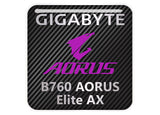 Gigabyte B760 AORUS Elite AX Motherboard 1"x1" Chrome Effect Domed Case Badge / Sticker Logo