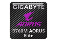 Gigabyte B760M AORUS Elite Motherboard 1"x1" Chrome Effect Domed Case Badge / Sticker Logo