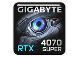Gigabyte GeForce RTX 4070 SUPER 1"x1" Chrome Effect Domed Case Badge / Sticker Logo