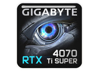 Gigabyte GeForce RTX 4070 Ti SUPER 1"x1" Chrome Effect Domed Case Badge / Sticker Logo