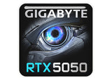 Gigabyte GeForce RTX 5050 1"x1" Chrome Effect Domed Case Badge / Sticker Logo