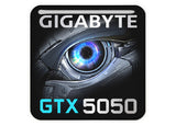 Gigabyte GeForce RTX 5050 1"x1" Chrome Effect Domed Case Badge / Sticker Logo