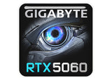 Gigabyte GeForce RTX 5060 1"x1" Chrome Effect Domed Case Badge / Sticker Logo