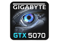 Gigabyte GeForce RTX 5070 1"x1" Chrome Effect Domed Case Badge / Sticker Logo