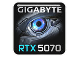 Gigabyte GeForce RTX 5070 1"x1" Chrome Effect Domed Case Badge / Sticker Logo