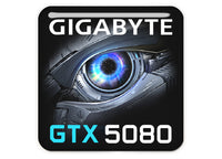 Gigabyte GeForce RTX 5080 1"x1" Chrome Effect Domed Case Badge / Sticker Logo