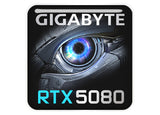 Gigabyte GeForce RTX 5080 1"x1" Chrome Effect Domed Case Badge / Sticker Logo