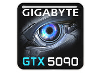 Gigabyte GeForce RTX 5090 1"x1" Chrome Effect Domed Case Badge / Sticker Logo