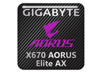 Gigabyte X670 AORUS Elite AX Motherboard 1"x1" Chrome Effect Domed Case Badge / Sticker Logo