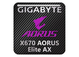 Gigabyte X670 AORUS Elite AX Motherboard 1"x1" Chrome Effect Domed Case Badge / Sticker Logo