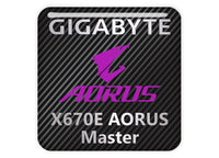Gigabyte X670E AORUS Master Motherboard 1"x1" Chrome Effect Domed Case Badge / Sticker Logo