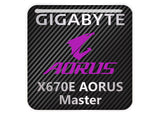 Gigabyte X670E AORUS Master Motherboard 1"x1" Chrome Effect Domed Case Badge / Sticker Logo