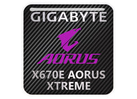 Gigabyte X670E AORUS XTREME Motherboard 1"x1" Chrome Effect Domed Case Badge / Sticker Logo