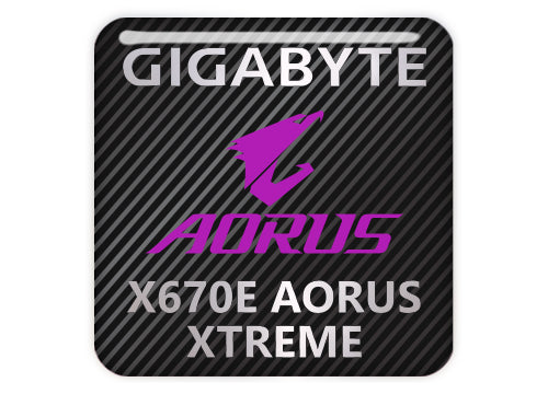 Gigabyte X670E AORUS XTREME Motherboard 1"x1" Chrome Effect Domed Case Badge / Sticker Logo