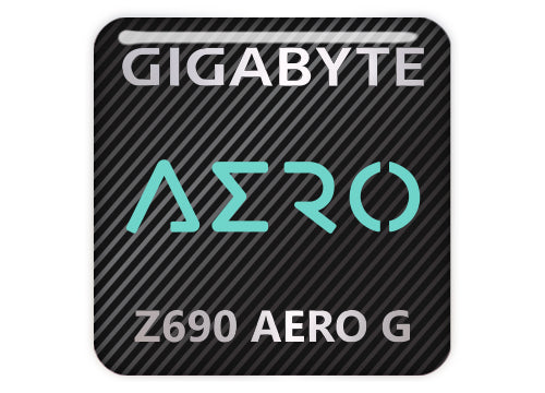 Gigabyte Z690 AERO G Motherboard 1"x1" Chrome Effect Domed Case Badge / Sticker Logo