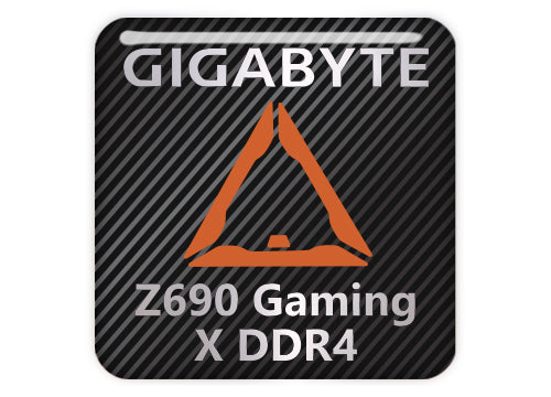 Gigabyte Z690 Gaming X DDR4 Motherboard 1"x1" Chrome Effect Domed Case Badge / Sticker Logo