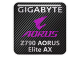 Gigabyte Z790 AORUS Elite AX Motherboard 1"x1" Chrome Effect Domed Case Badge / Sticker Logo