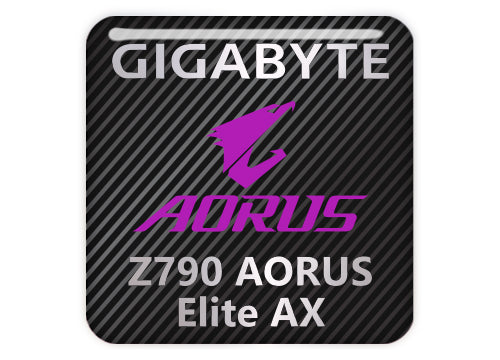 Gigabyte Z790 AORUS Elite AX Motherboard 1"x1" Chrome Effect Domed Case Badge / Sticker Logo