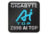 Gigabyte Z890 AI TOP Motherboard 1"x1" Chrome Effect Domed Case Badge / Sticker Logo