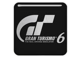 Gran Turismo 6 GT6 Black Video Gaming 1"x1" Chrome Effect Domed Case Badge / Sticker Logo