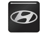 Hyundai 1"x1" Chrome Effect Domed Case Badge / Sticker Logo