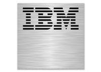 IBM 1"x1" Brushed Silver Effect Flat Logo Sticker