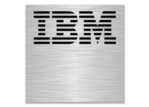 IBM 1"x1" Brushed Silver Effect Flat Logo Sticker
