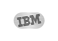 IBM Vortex Model M SSK 0.78"x0.44" Pill-Shaped Brushed Silver Effect Flat Logo Sticker