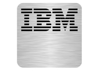 IBM Vortex KBT Re 0.69"x0.69" Square Brushed Silver Effect Flat Logo Sticker