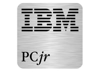 IBM Vortex PC jr PC Junior 0.69"x0.69" Square Brushed Silver Effect Flat Logo Sticker