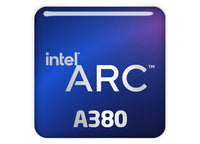 Intel Arc A380 1"x1" Chrome Effect Domed Case Badge / Sticker Logo