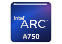 Intel Arc A750 1"x1" Chrome Effect Domed Case Badge / Sticker Logo